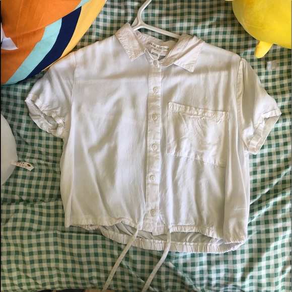 Urban Heritage small White crop top blouse - Picture 1 of 3